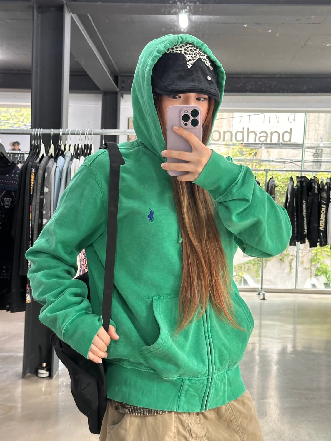폴로랄프로렌 포니 그린 후드집업 상품이미지3
