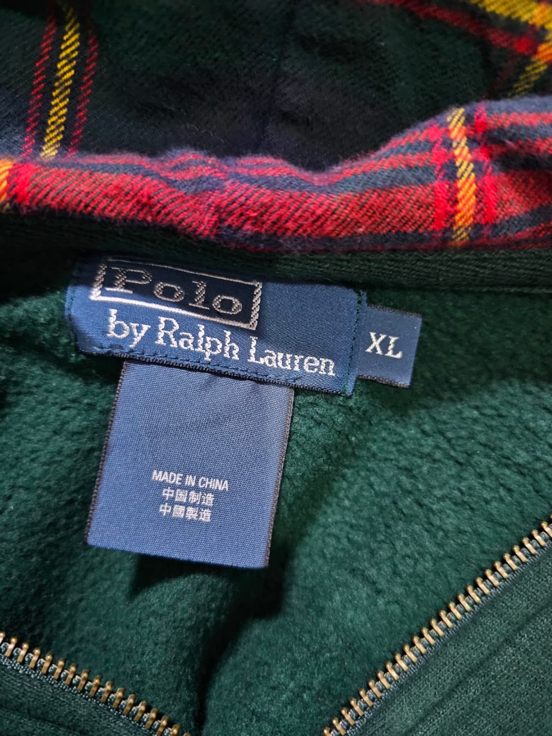 폴로 POLO 빅포니 그린 초록 체크 후드집업 105 / XL 상품이미지5