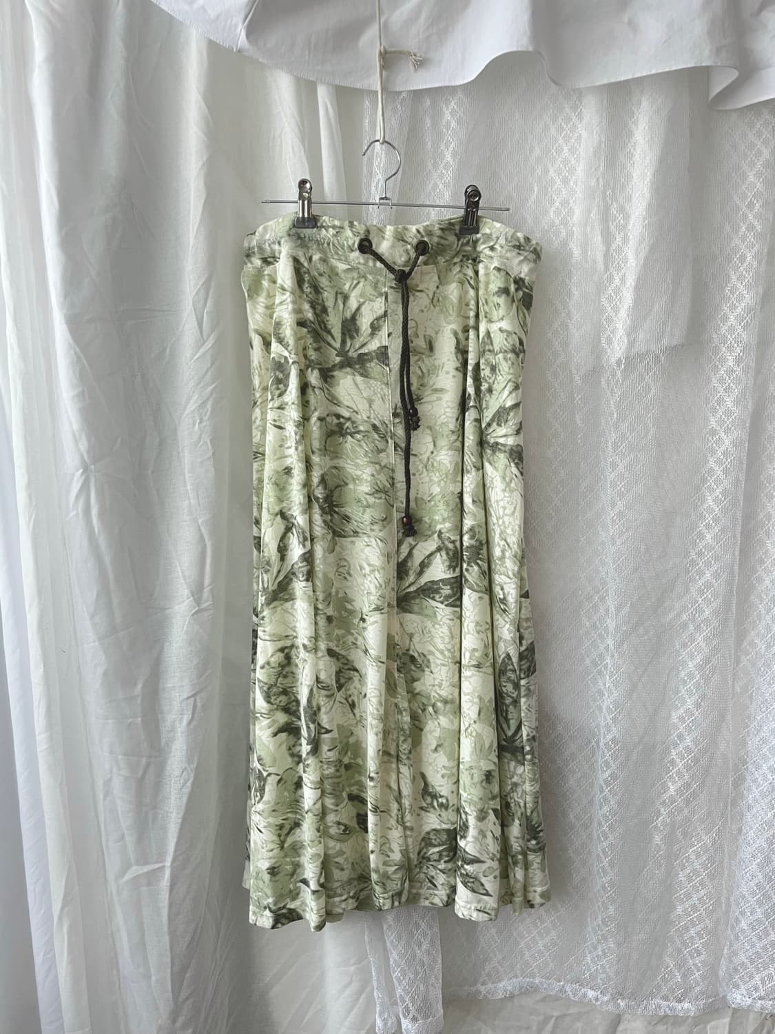 ✷ Green Floral Long Skirt 상품이미지1