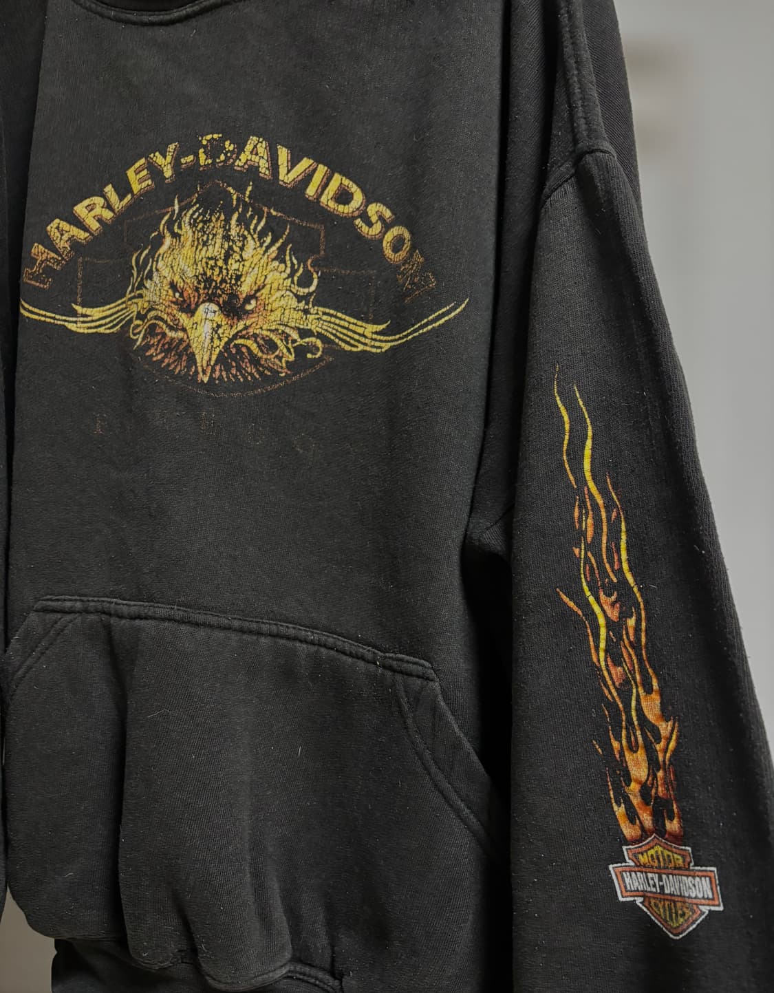 90s 할리데이비슨 플레임 후드 블랙 상품이미지2