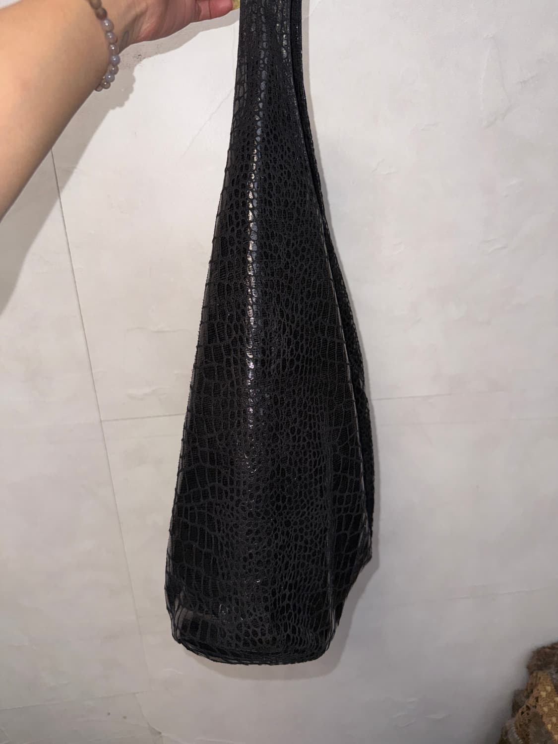 Black cracked python shopper bag  상품이미지3