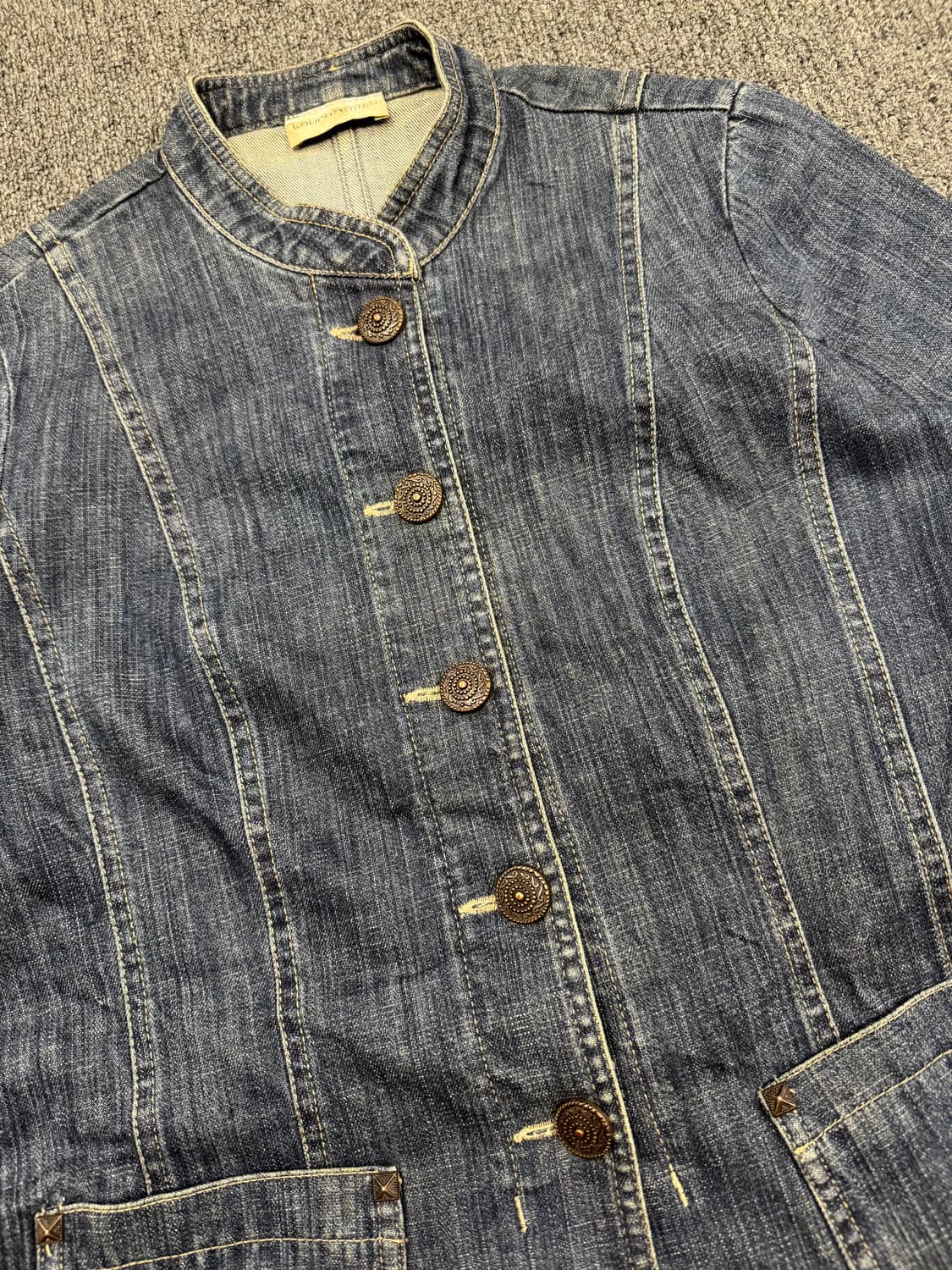 4)Laurapetites 빈티지 논카라 여성 데님 자켓 상품이미지2