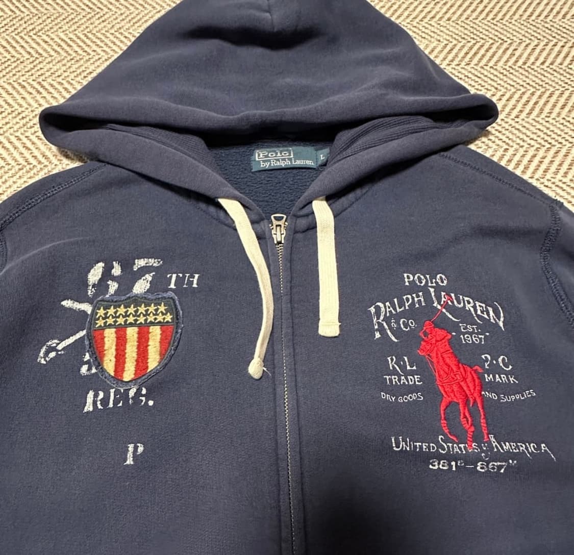 폴로 성조기 후드집업 네이비 상품이미지2
