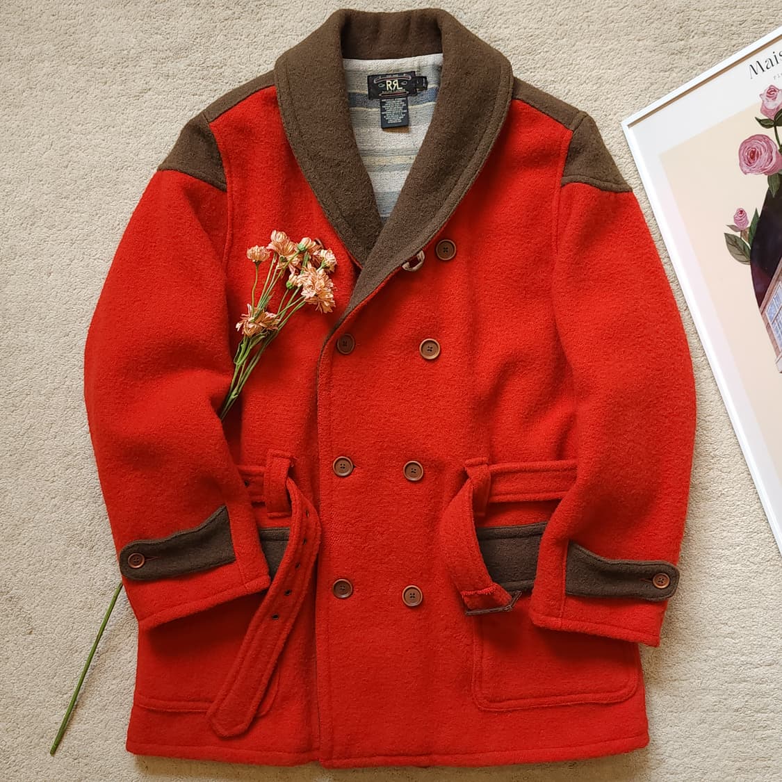 90s 폴로 더블알엘 헤비울 벨티드 랜치코트 L 상품이미지2