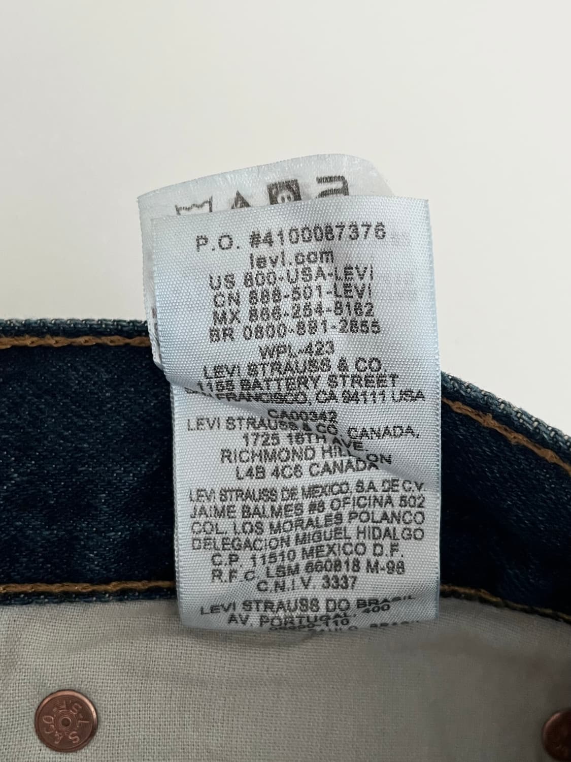 32) 리바이스 511 스키니 데님 팬츠 진청 상품이미지7