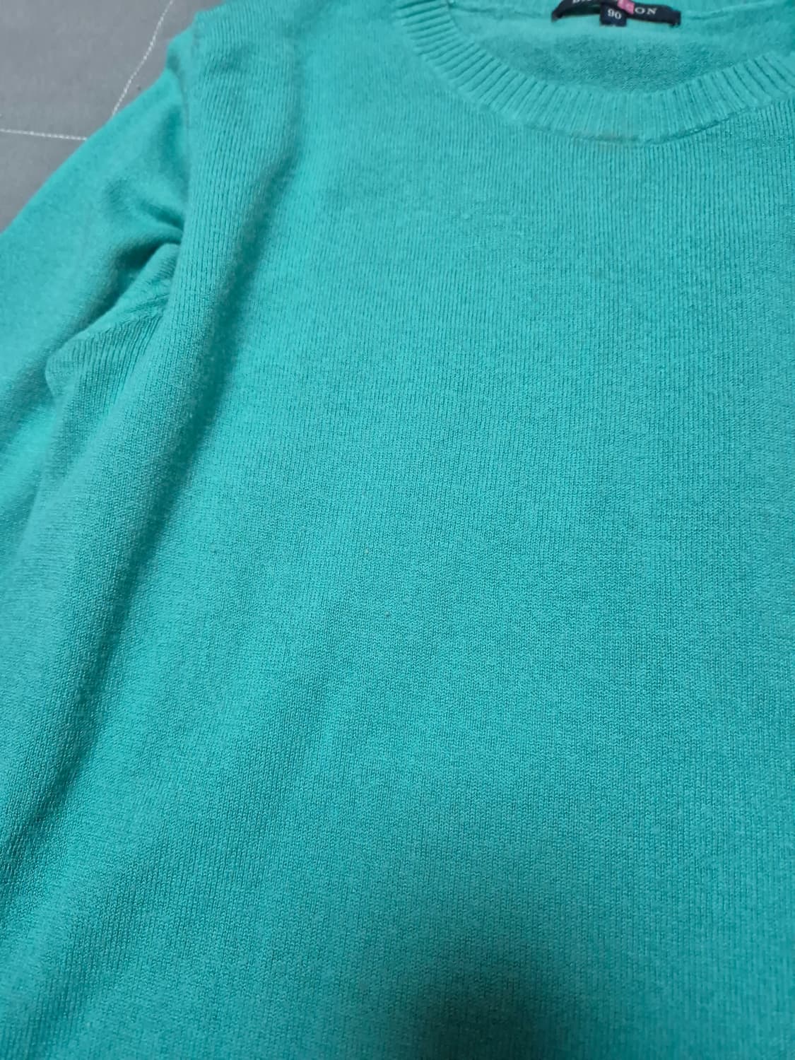 청록색 니트 티셔츠 상품이미지5