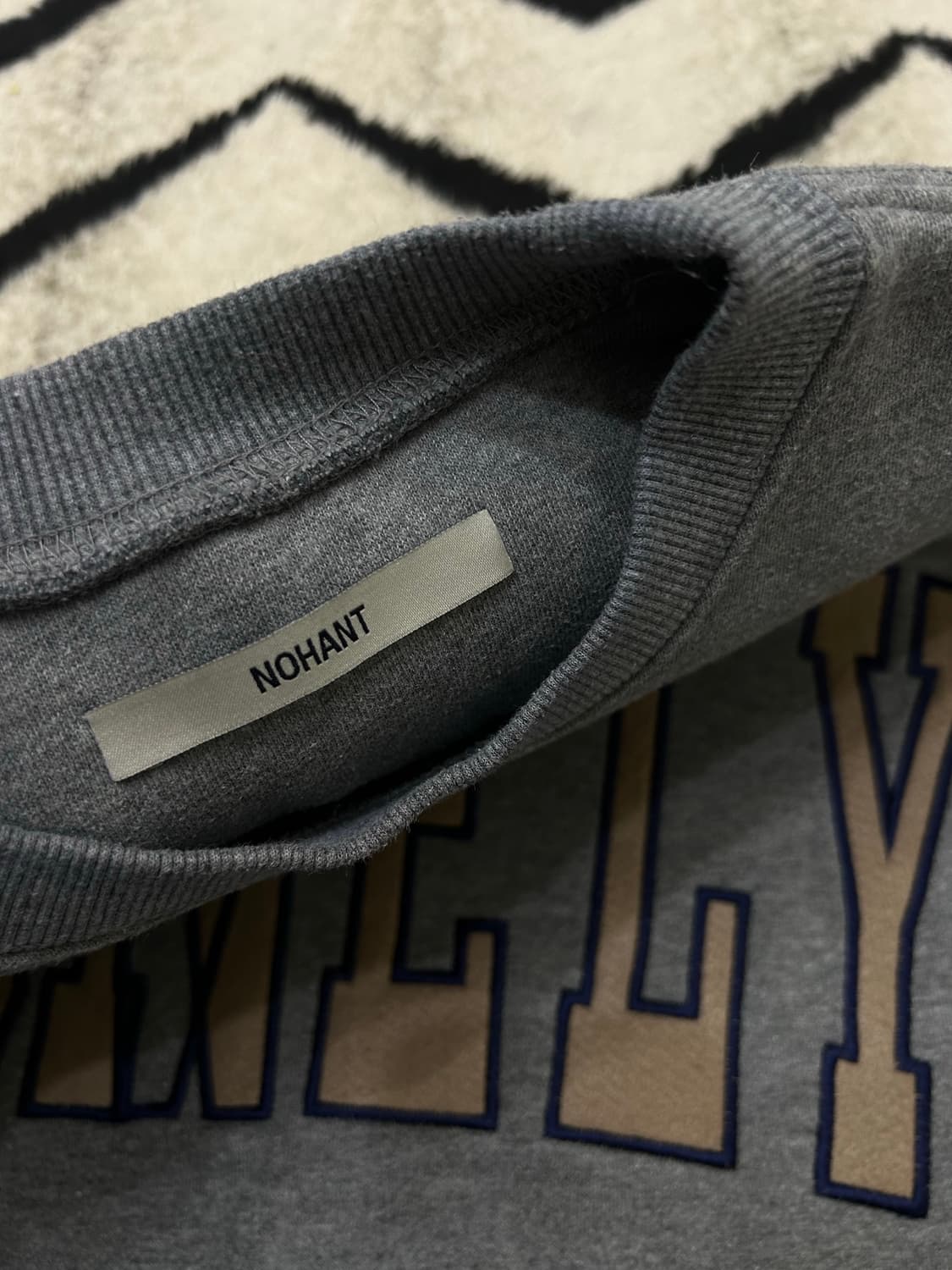 [M]노앙 론리 러블리 맨투맨/그레이/기모 상품이미지5