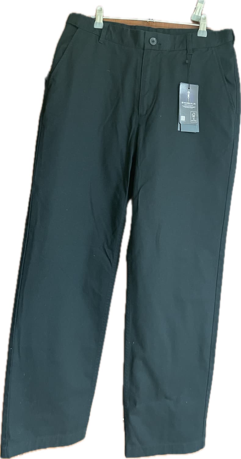 새상품 무신사 스탠다드 레귤러 핏 히든 밴딩 치노 팬츠 블랙 32 상품이미지1