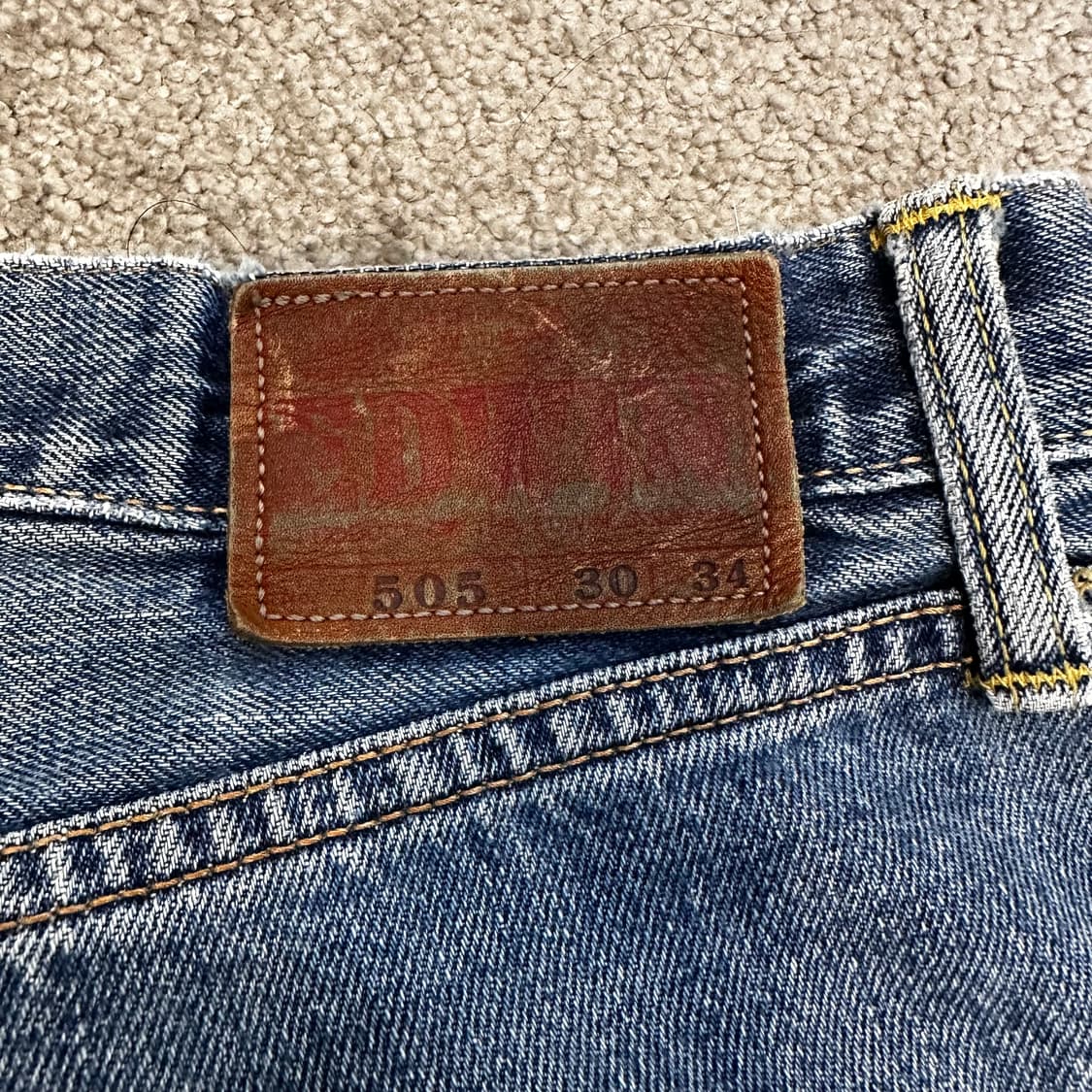 에드윈505 빈티지 워싱 데님 팬츠(30) 상품이미지9