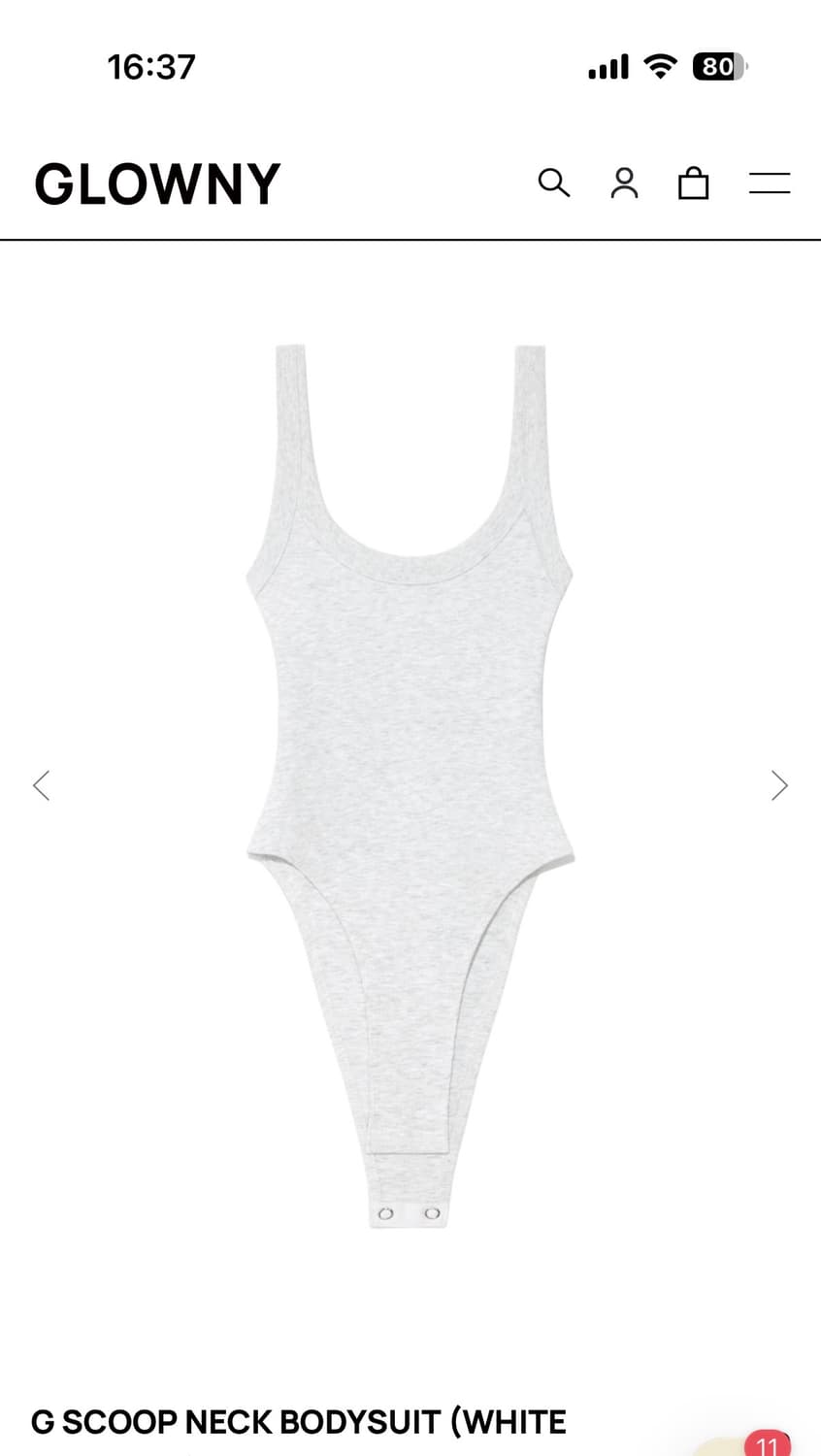 글로니 glowny g scoop neck bodysuit S 상품이미지1