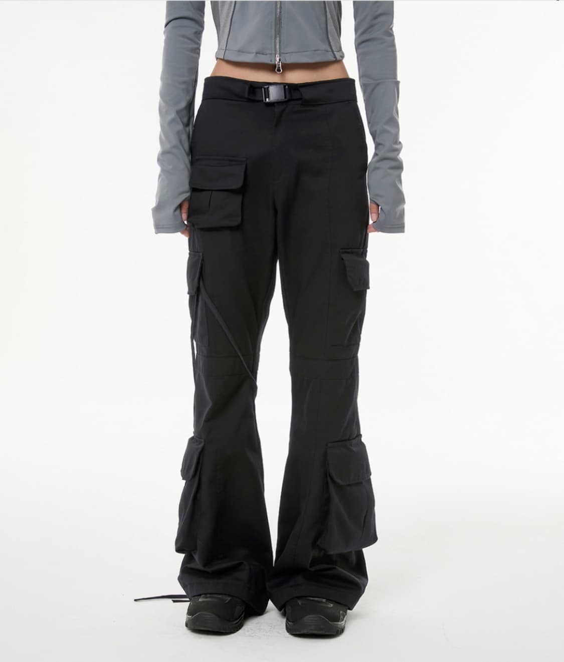 플레어업 5.cargo Flare Pants (FL-234_Black) 상품이미지4