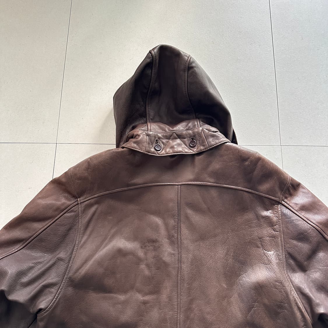 90s 프랑스생산 맥더글라스 빈티지 가죽 더플자켓 후 상품이미지8