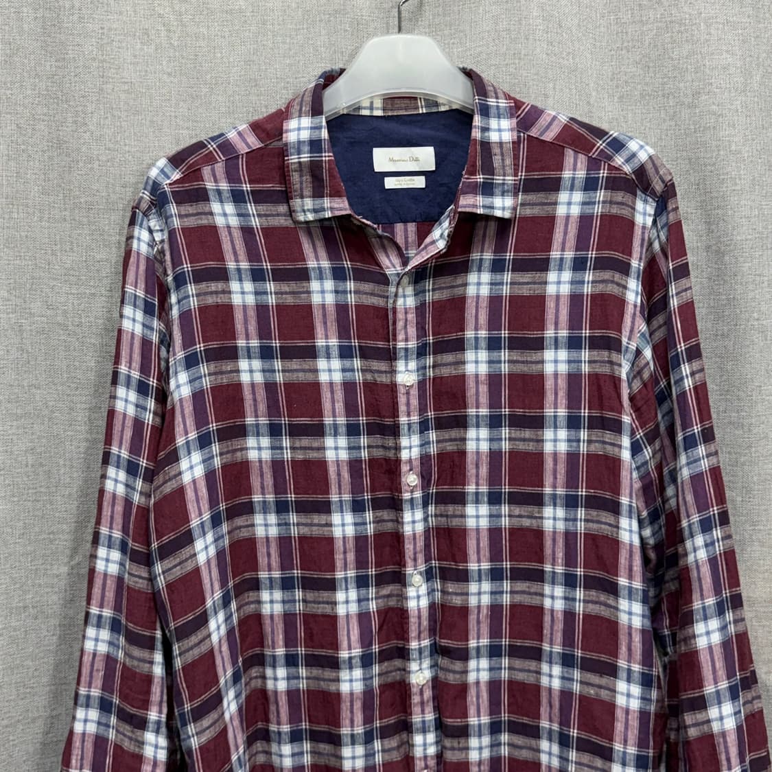 [XL] 마시모두띠 린넨 마 체크 셔츠 남방 상품이미지3