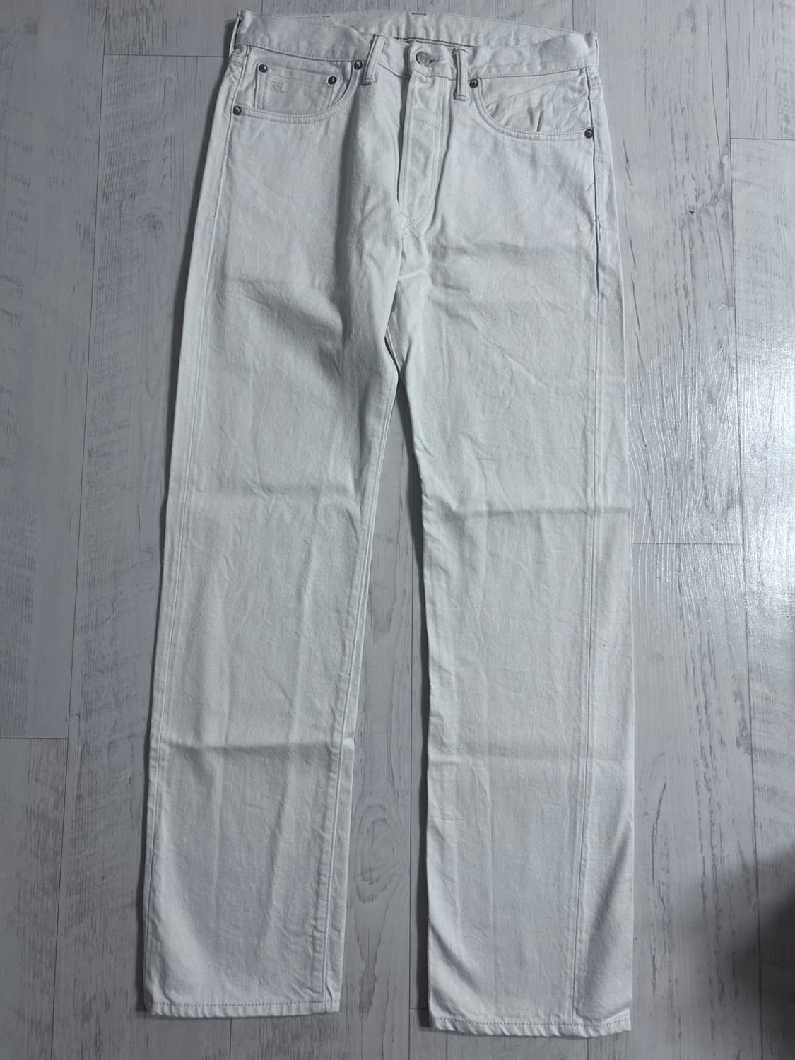 RRL 스트레이트 레그 핏 에크루 데님 팬츠 32 32 상품이미지1