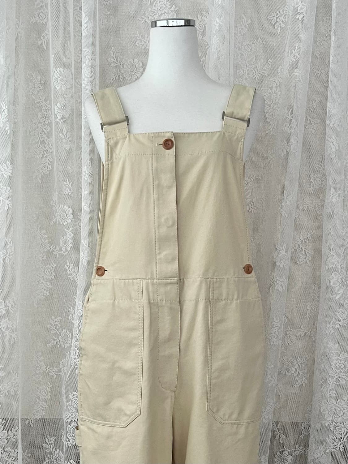 F) 스튜디오 톰보이 코튼 오버롤 팬츠 베이지 상품이미지3
