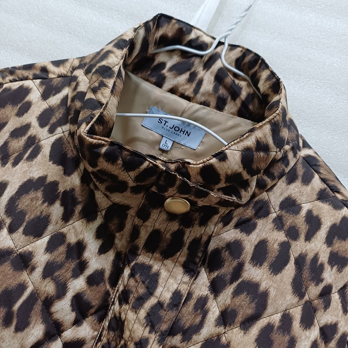 센존 레오파드 반팔 패딩 자켓 여성 L 훌륭 사랑봉봉 상품이미지4