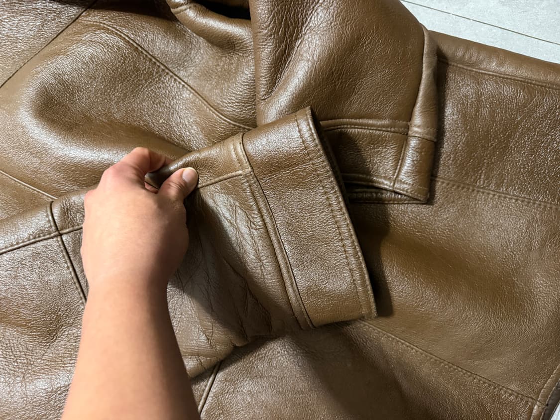 양가죽  브라운  무스탕  빈티지 빅사이즈  코트  110size   상품이미지9