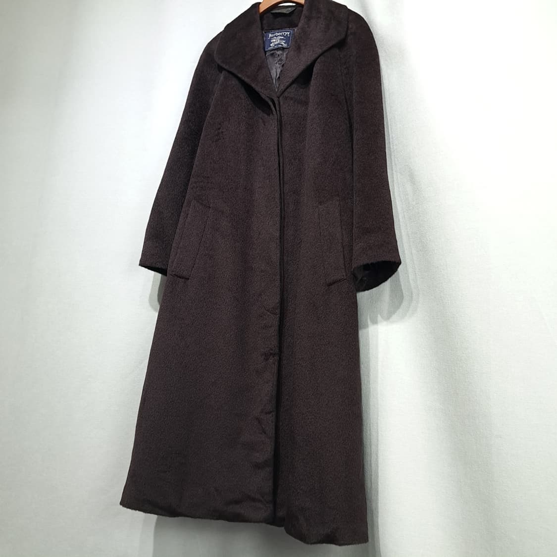 CN983W L 버버리 빈티지 다크브라운 모헤어 울 롱코트 상품이미지7