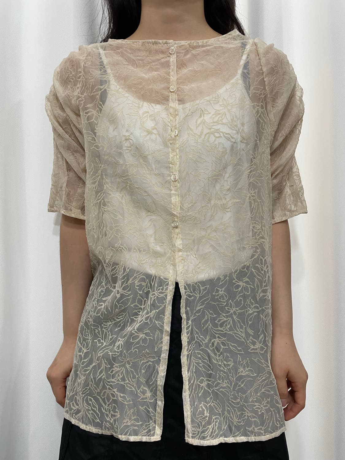 seethrough blouse 상품이미지1