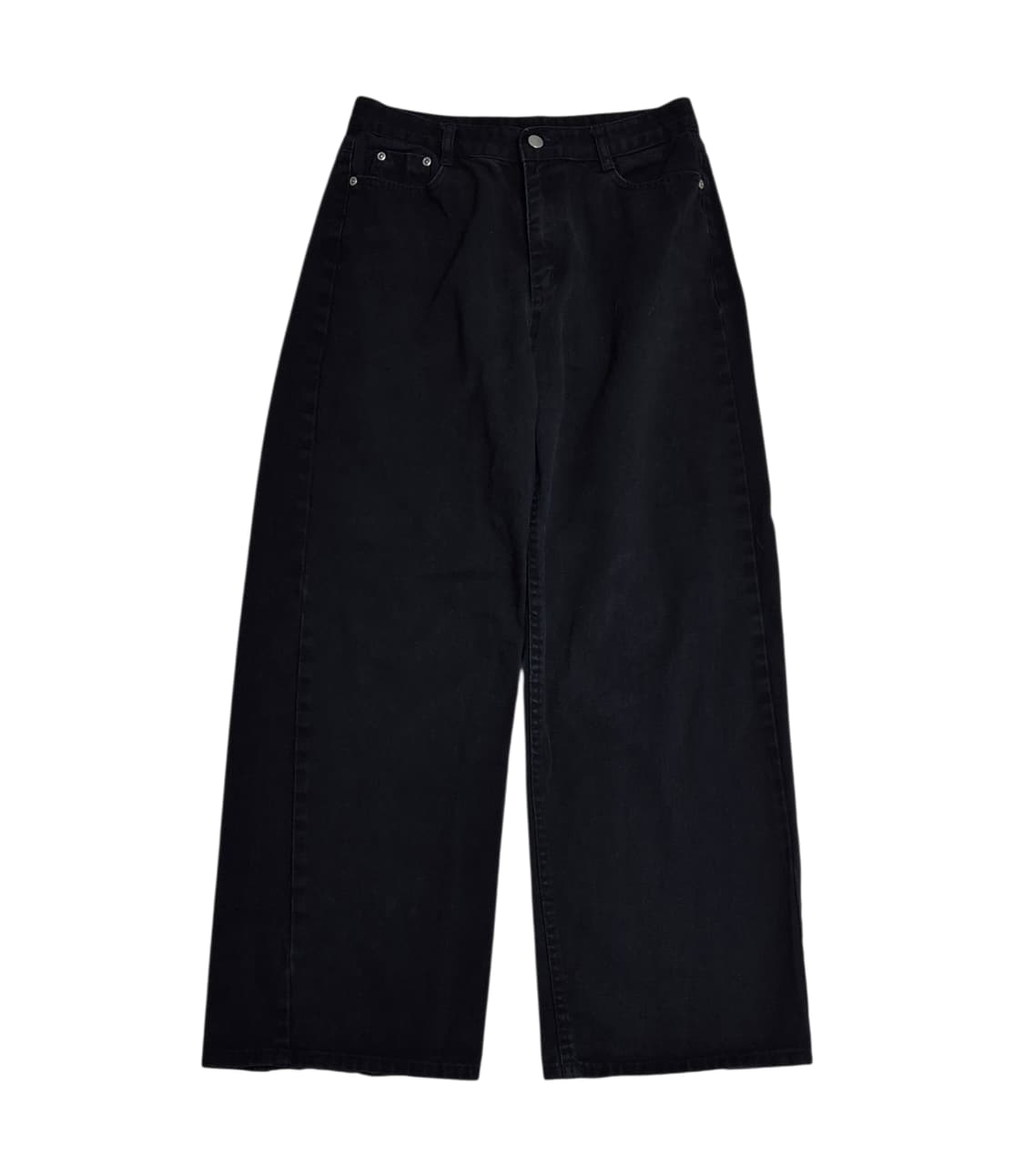 AURA 블랙 데님 와이드팬츠 상품이미지2