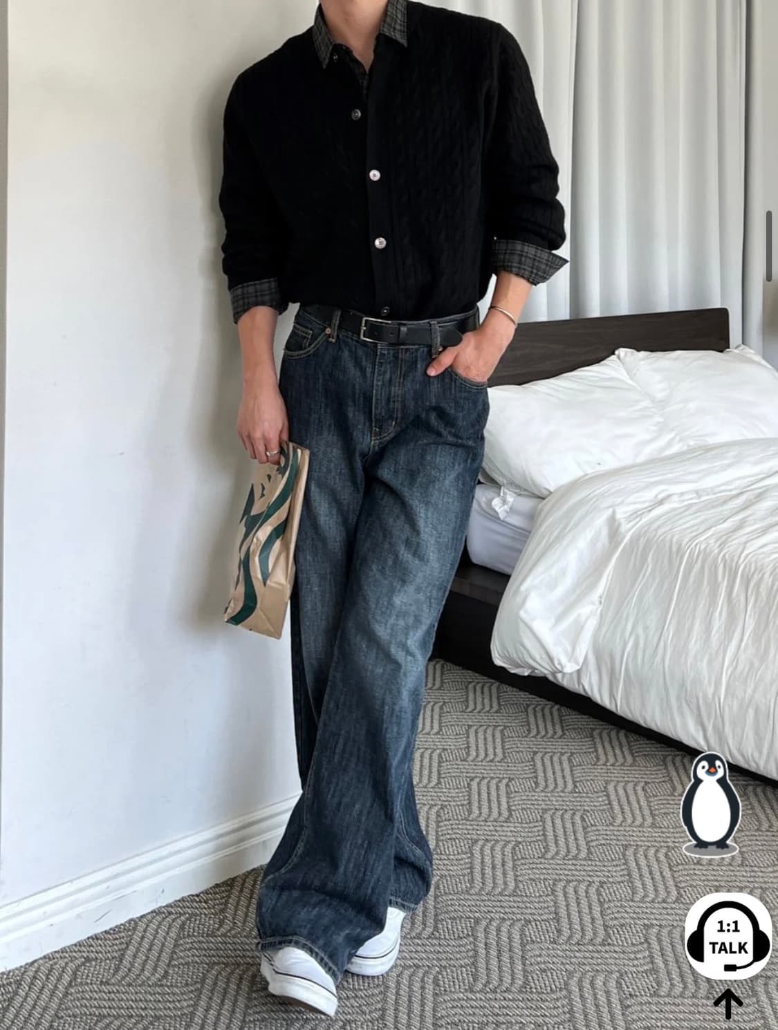 마일드마켓 하우스 소프트 넥 가디건 블랙 상품이미지9