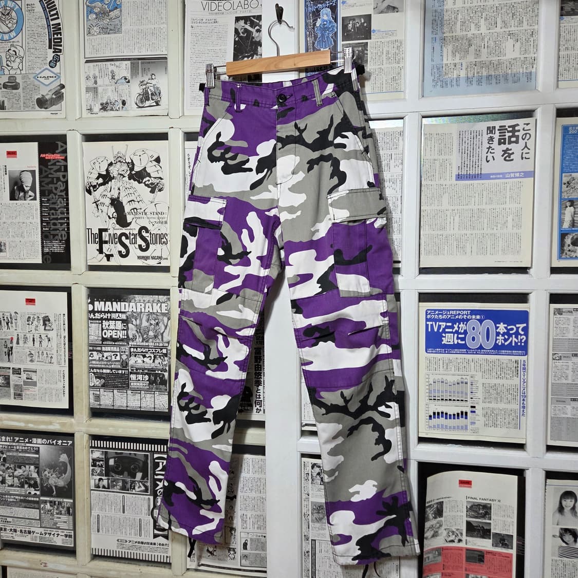 로스코 퍼플 카모 패턴 카고 팬츠 상품이미지1