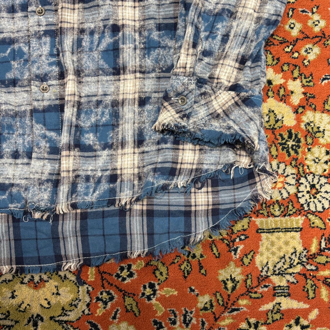 [XL] Kjomm made 블루 빈티지 체크 셔츠 상품이미지5