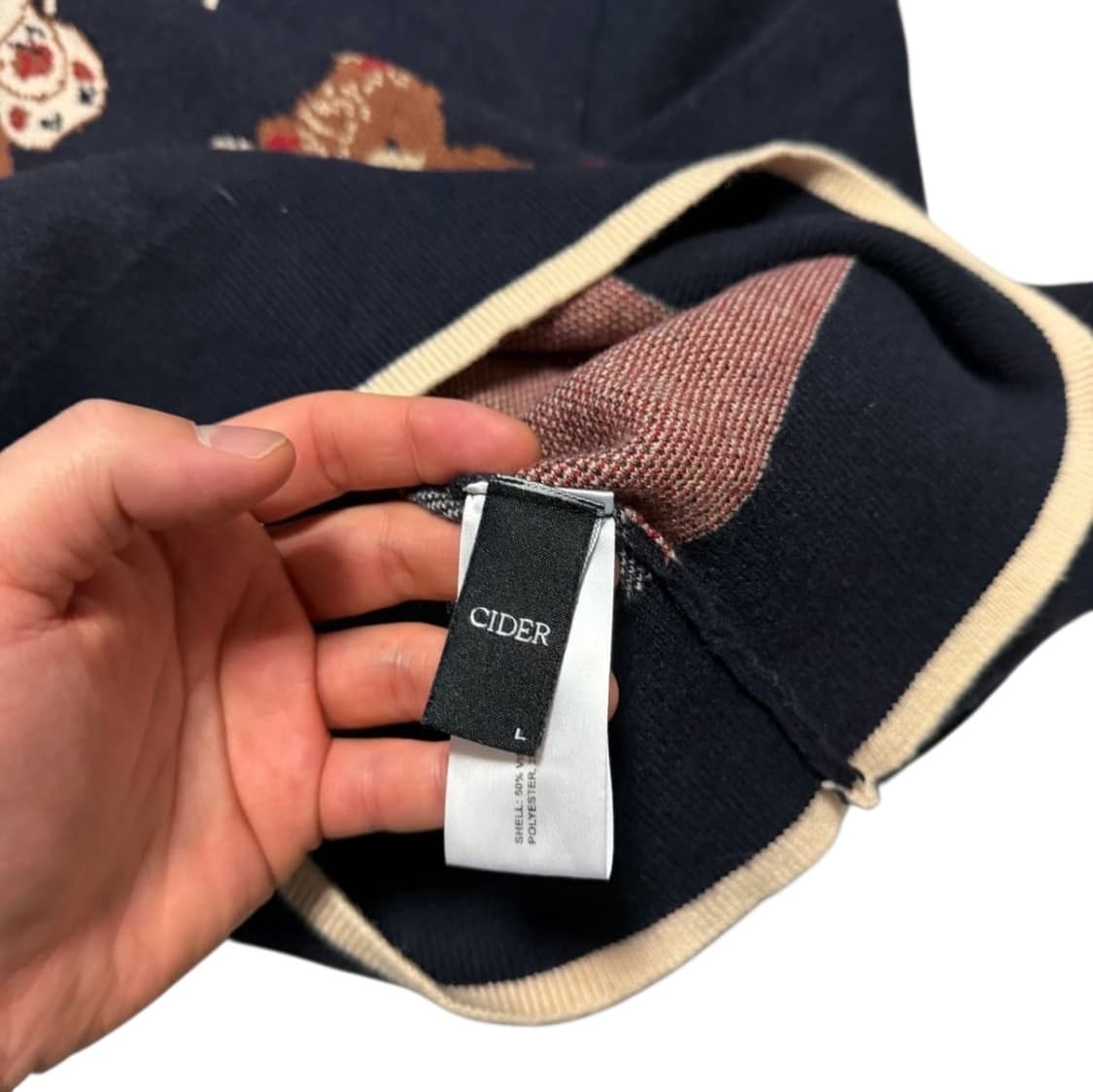 샵사이다 곰돌이 패턴 니트 상품이미지2