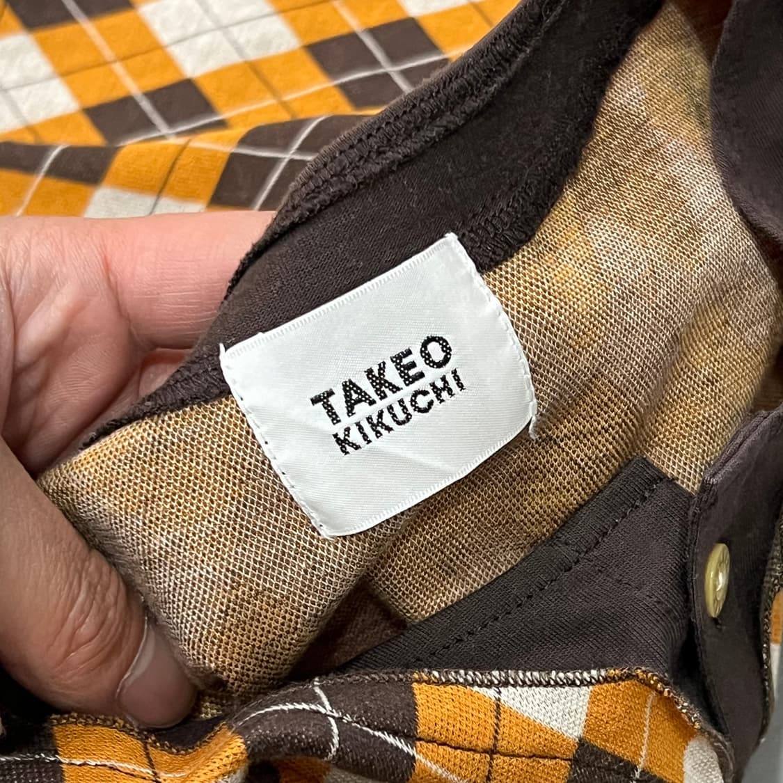  타케오 키쿠치 아가일 헨리넥 반팔티 y16083 상품이미지5