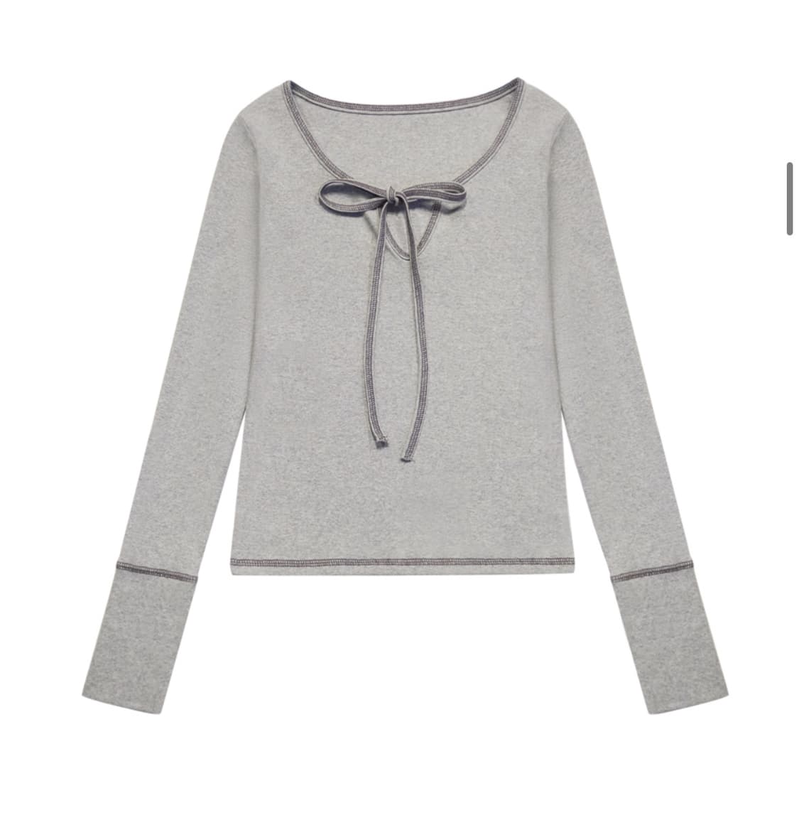 미레코 STITCH RIBBON T GREY 상품이미지1