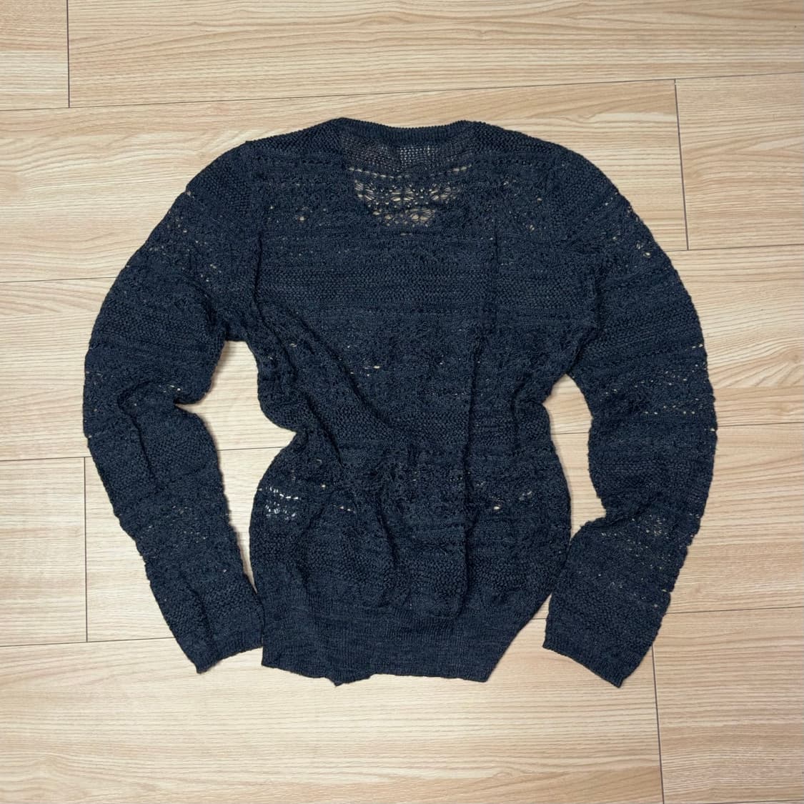 일본 빈티지 펀칭 니트 가디건  상품이미지2