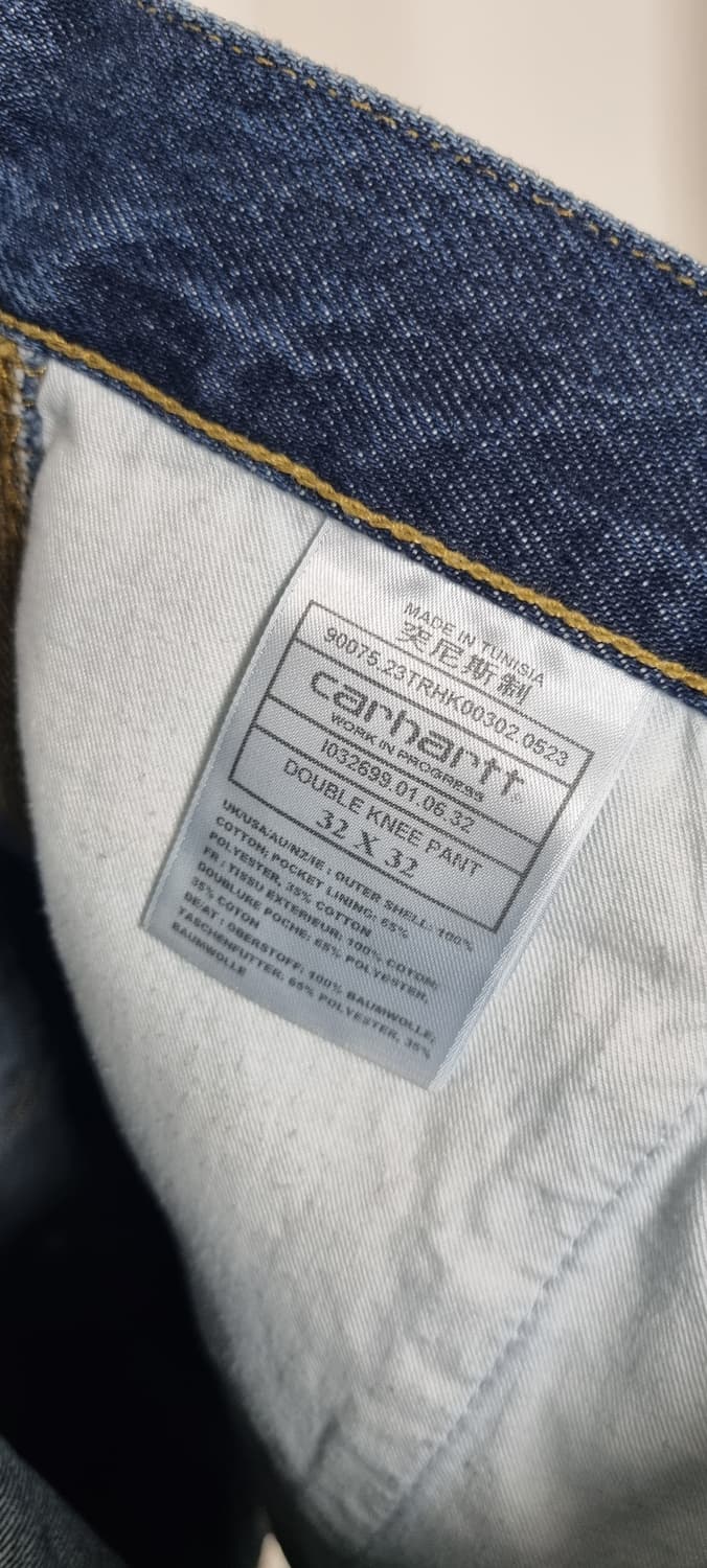 칼하트WIP 더블 니 팬츠 스미스 블루 스톤 워시드 W32L32  상품이미지6