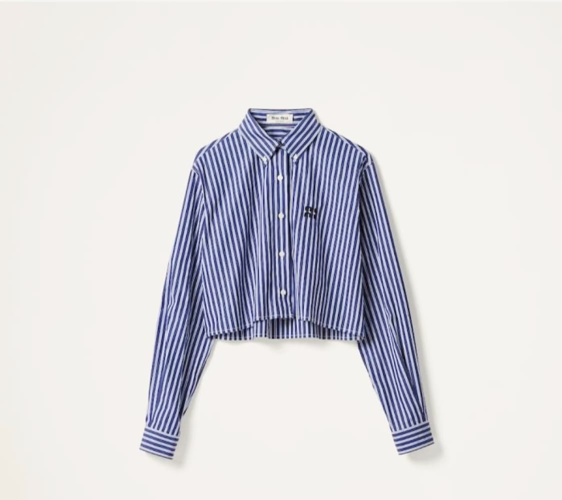 미우미우 스트라이프 크롭 셔츠 ㅡ정품ㅡ 상품이미지2