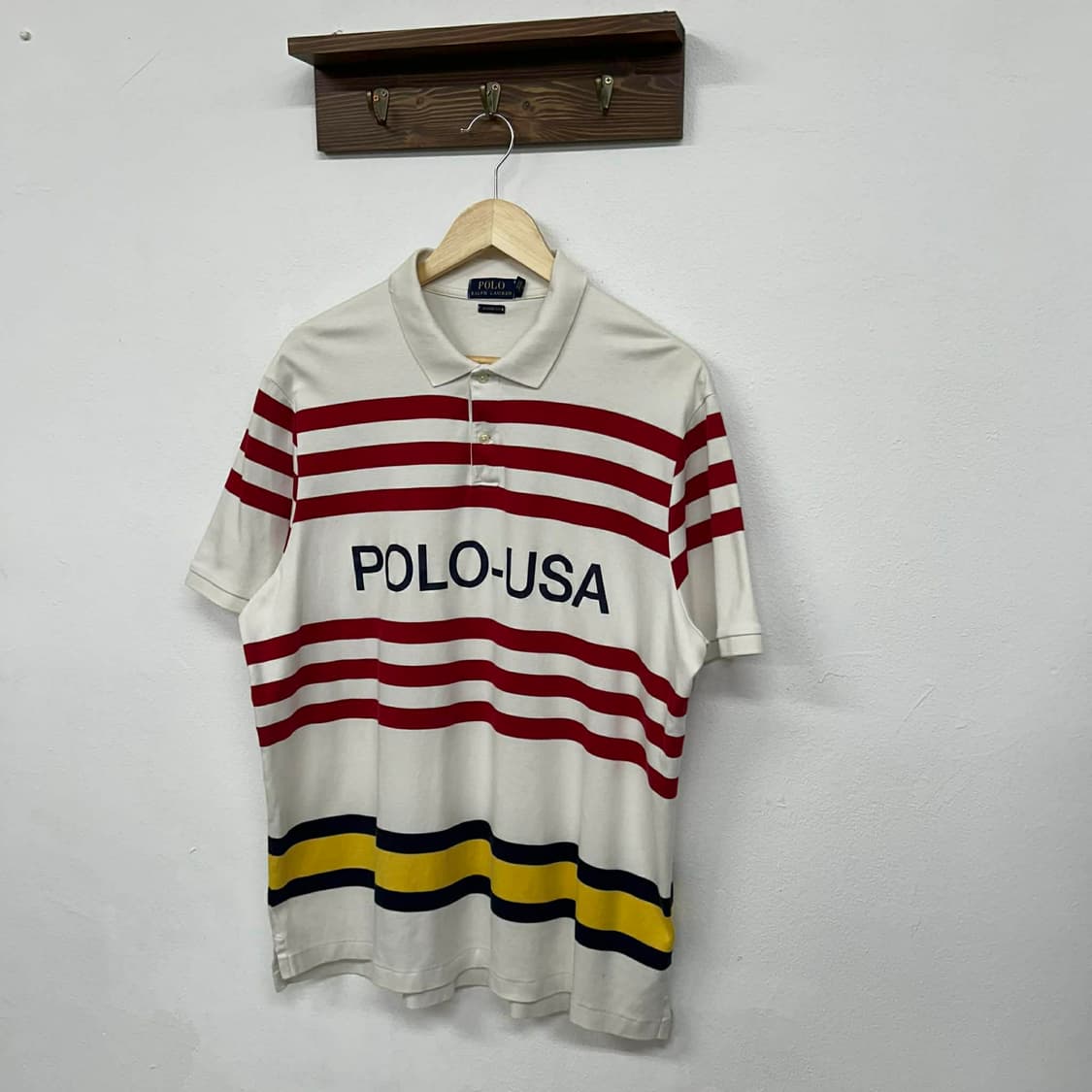 [XL] 폴로 랄프로렌 USA 스트라이프 폴로 셔츠 pk 반팔 카라티 상품이미지3
