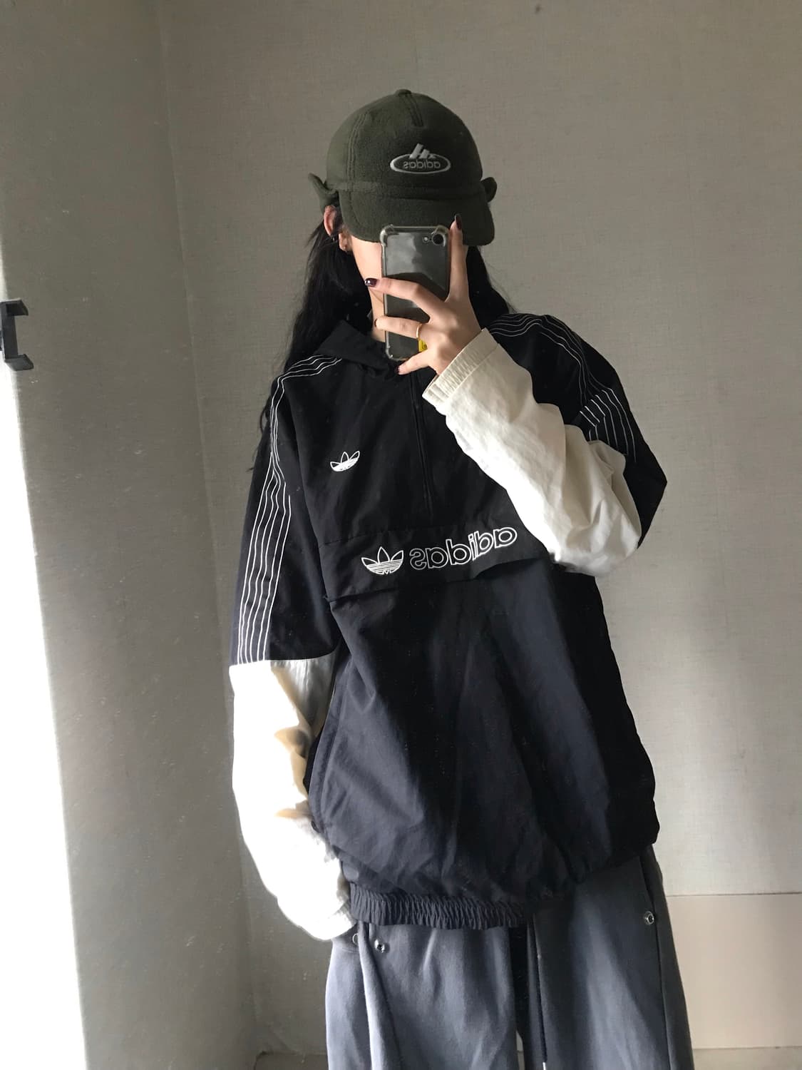 아디다스 레이어드 바람막이 반집업 상품이미지3