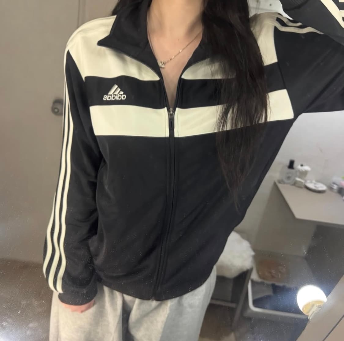 아디다스 삼선배색 트랙탑 져지 🤍🖤 상품이미지2