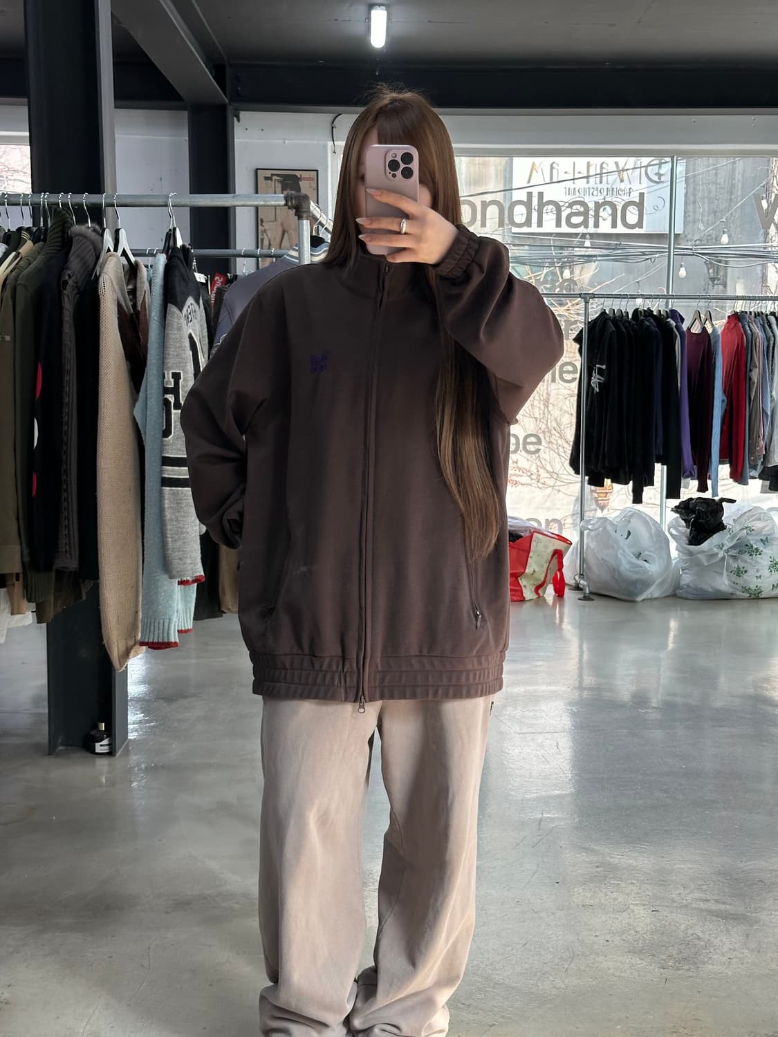 니들스 폴리 트윌 투웨이 트랙자켓 져지 브라운 상품이미지4