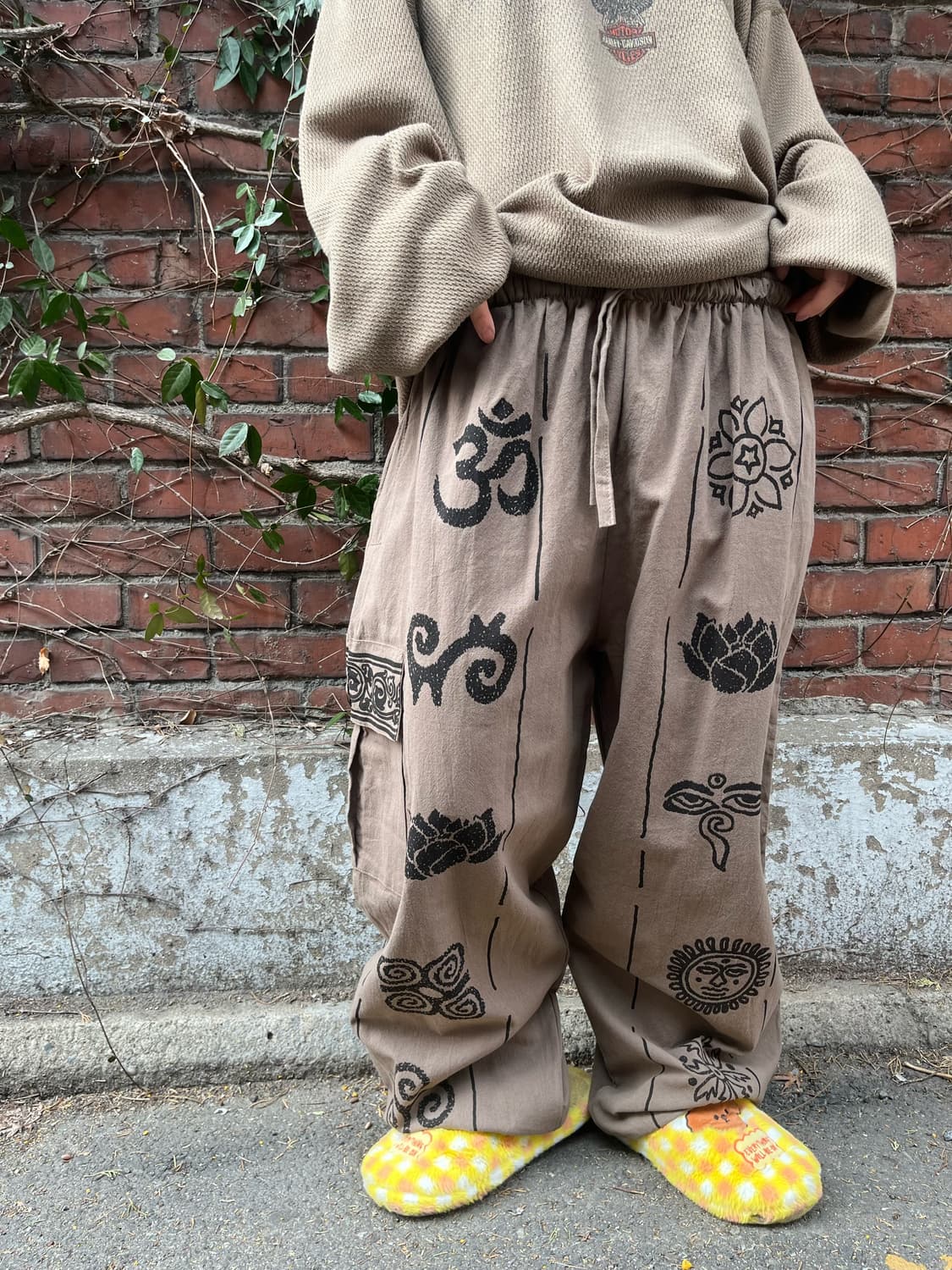 히피 에스닉 문양 와이드 벌룬 팬츠 상품이미지3