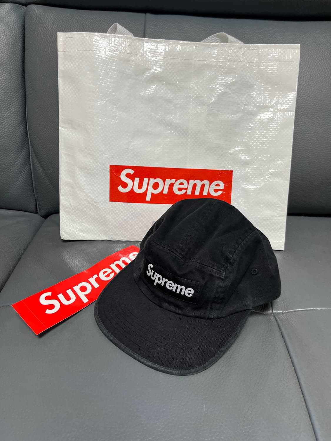 Supreme Washed Chino Twill Camp Cap Blac 상품이미지2