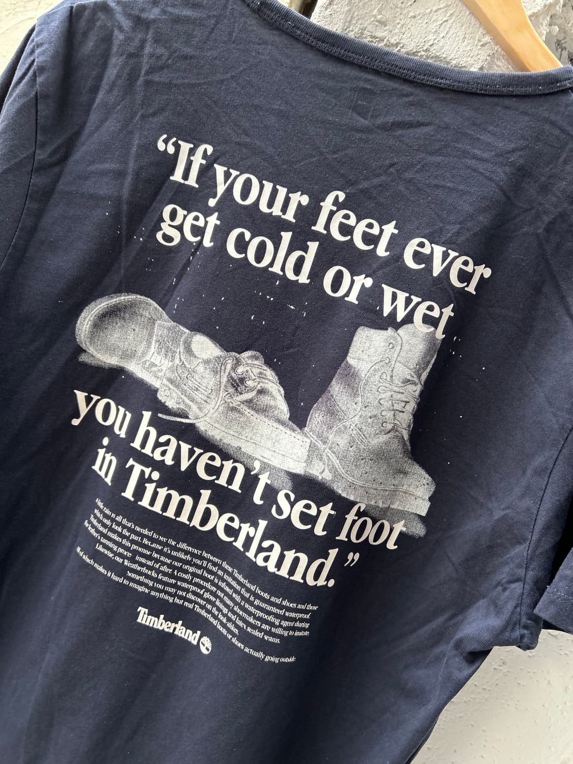 팀버랜드 네이비컬러 6인치 프린팅 빈티지 숏슬리브 티셔츠 95size  상품이미지3