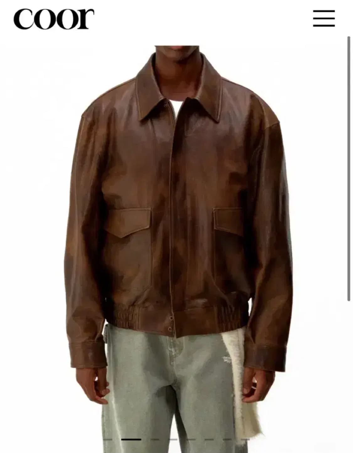 베지터블 레더 A-2 자켓 상품이미지5