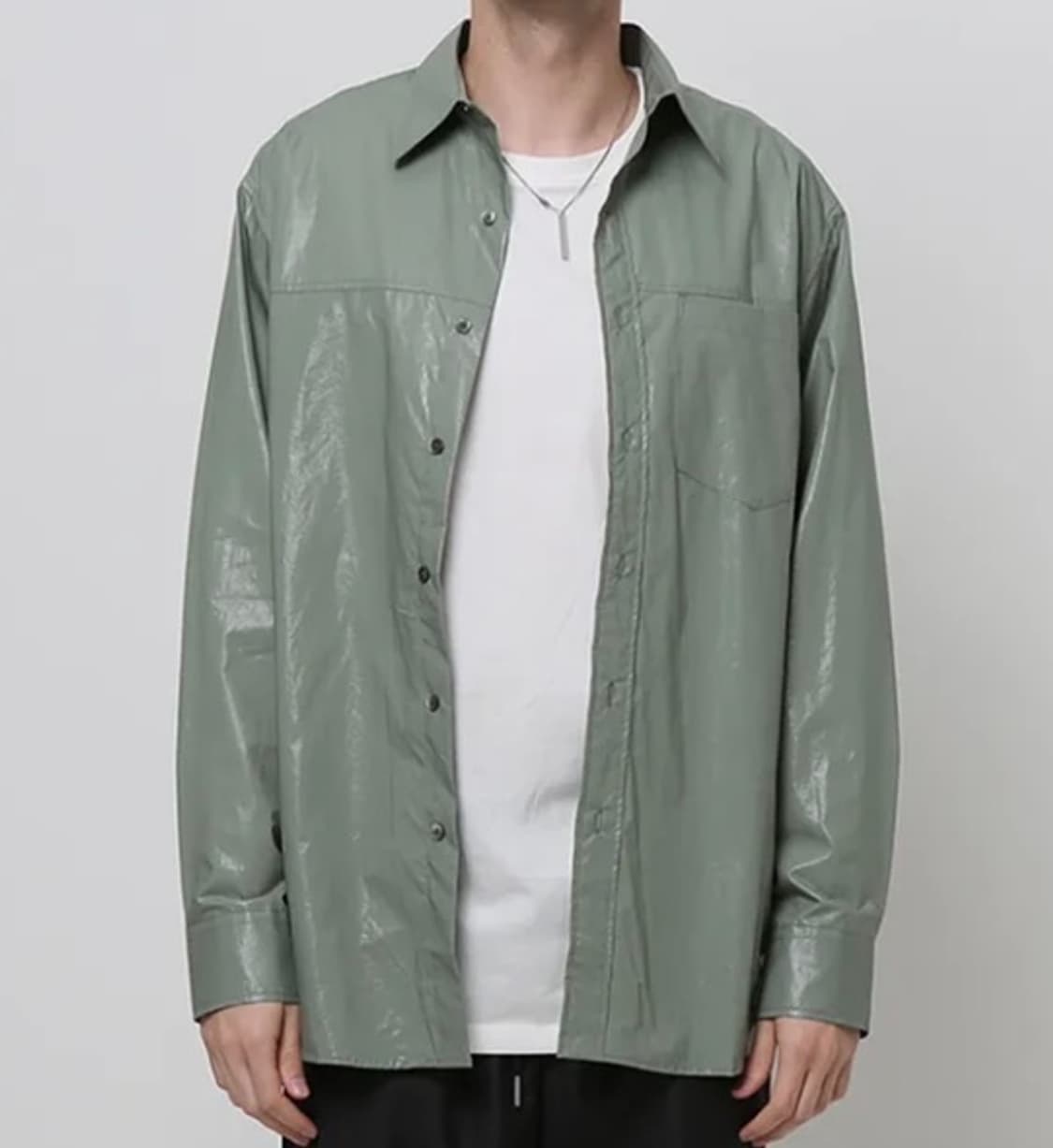 플라스틱프로덕트 코팅 셔츠 올리브 상품이미지1