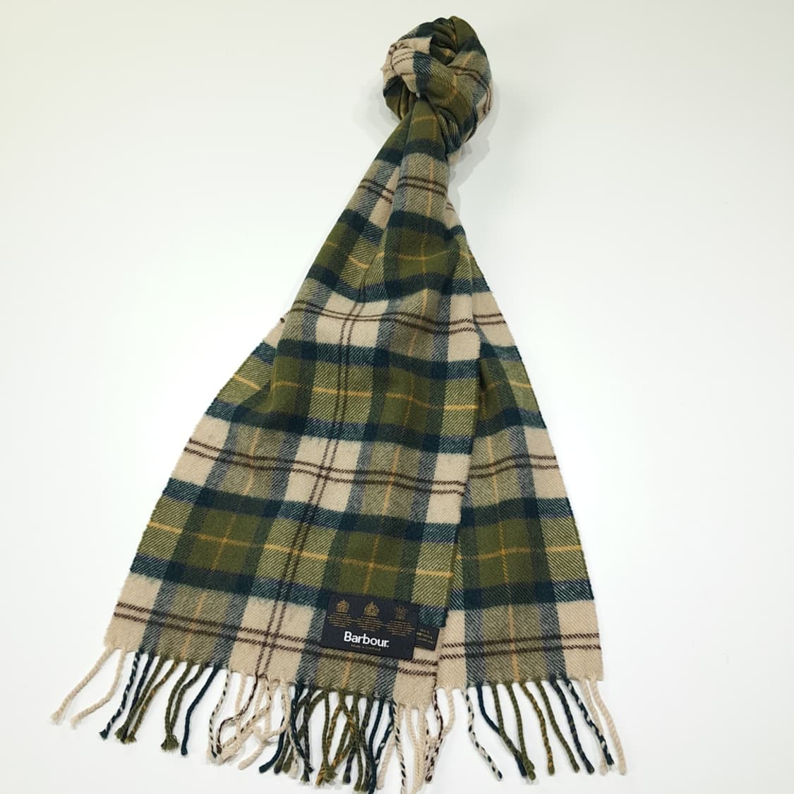 MX392 바버 스코틀랜드판 램스울 3로얄워런트 올리브 머플러 목도리 상품이미지2