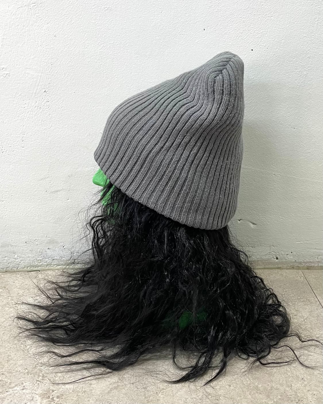 Grey Knit Big Beanie 상품이미지4