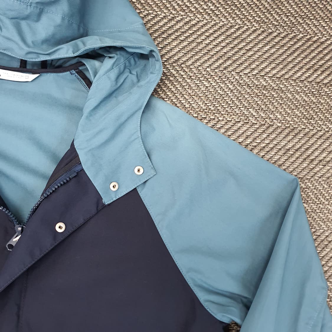 자라 칼라블록 간절기 후드집업 자켓 남자105~110 상품이미지3