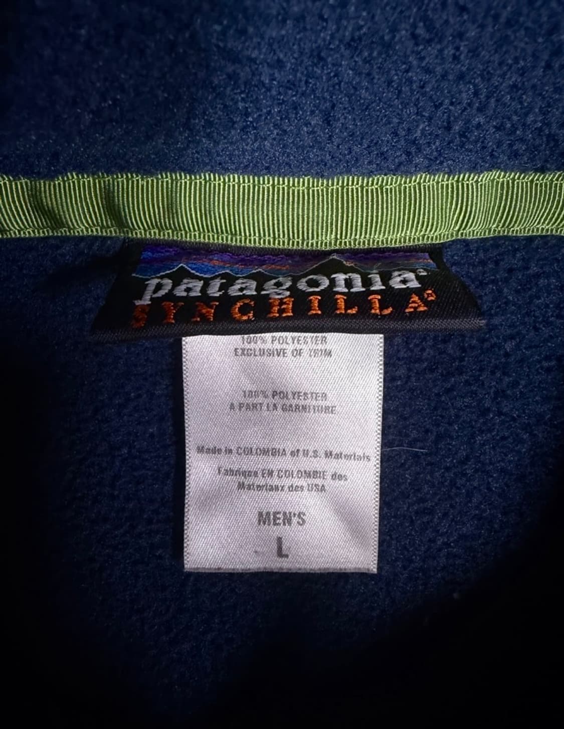파타고니아 스냅 90s 네이비, 라임 L 상품이미지5