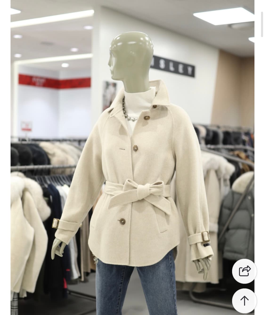 시슬리 핸드메이드 숏코트 베이지 (벨트포함) 상품이미지4