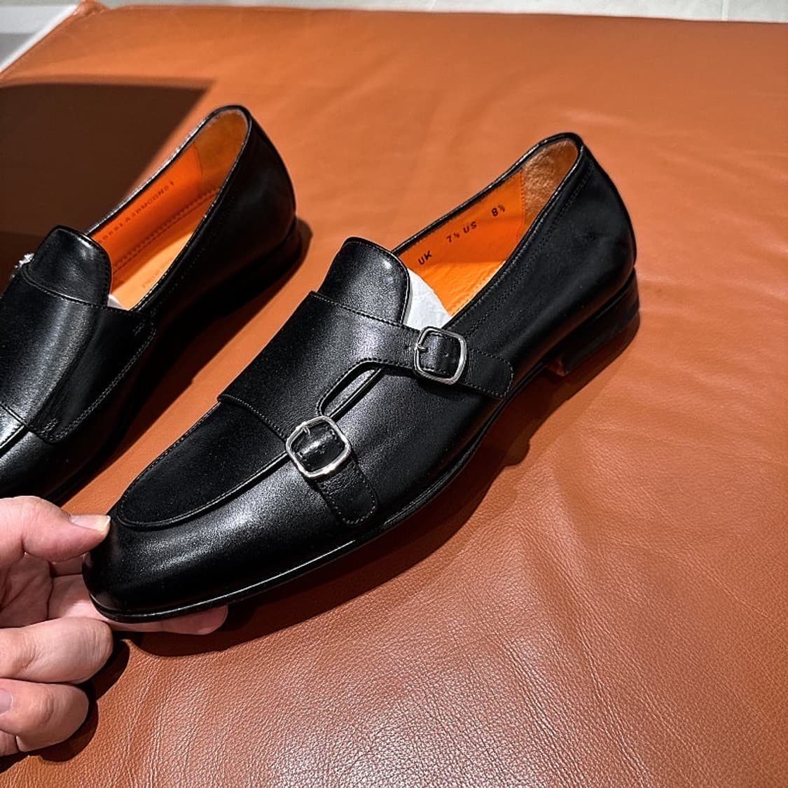 (정품/새상품) SANTONI 산토니 남성 블랙 몽크스트랩 로퍼 슈즈 상품이미지2