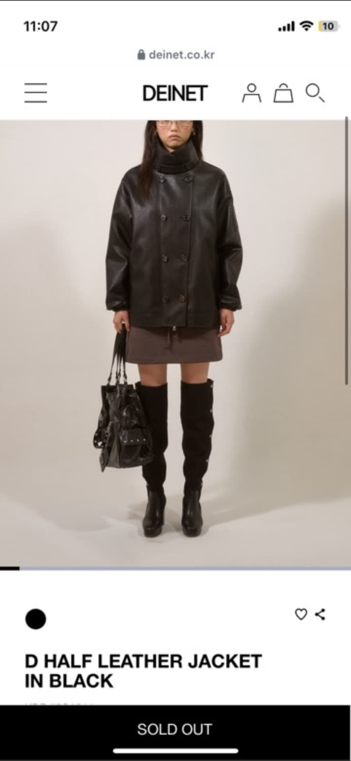다이닛 D HALF LEATHER JACKET IN BLACK 상품이미지1