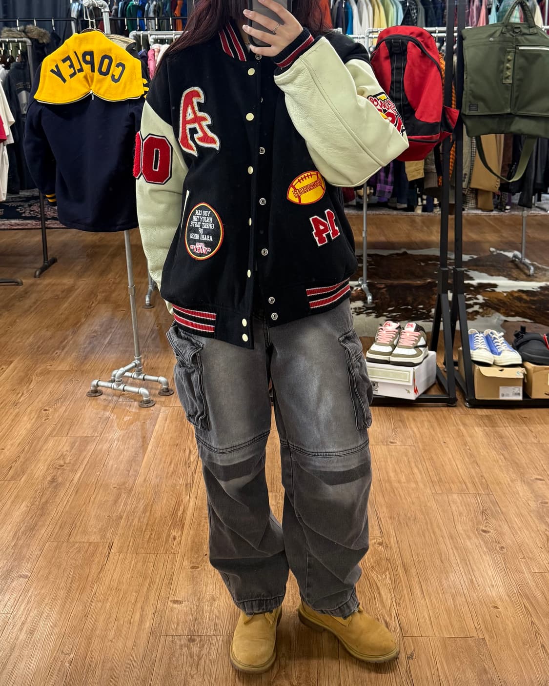 슈퍼 드라이 가죽 바시티자켓 상품이미지2